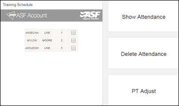 Training Schedule panel in Member Management showing available club events with Reload Schedules, My Schedules, and My Training Sessions options