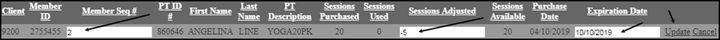 PT Adjust confirmation message indicating the session bucket update was saved successfully