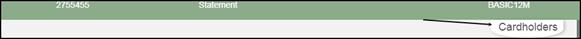 Lower right of an account header with the Cardholders button visible.