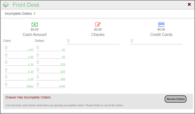 Out-of-balance confirmation dialog with username, password, and note fields.