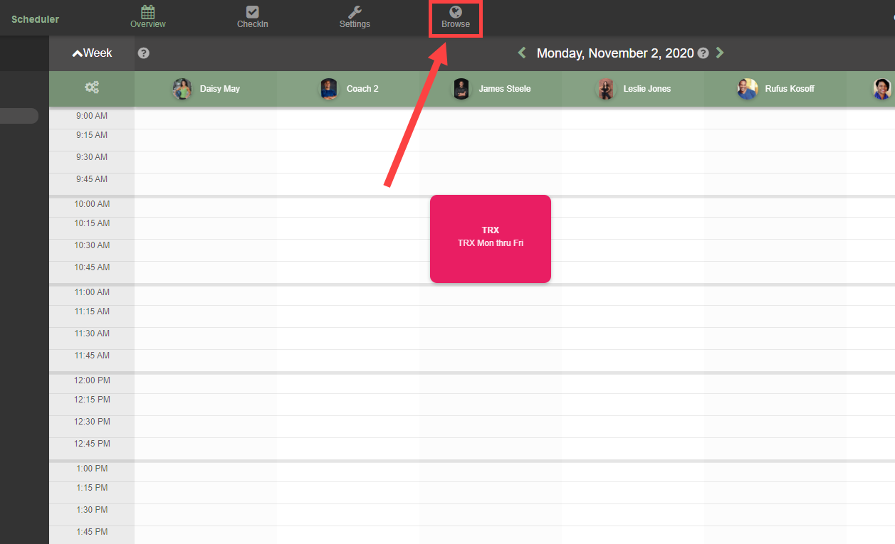 Categories list in the Browse section showing the default Schedule Block and Unassigned categories and a custom category.