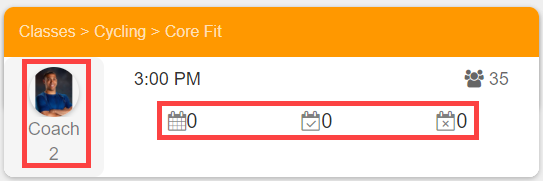Member roster in check-in view showing check mark icons, 30 Day attendance, and Lifetime attendance metrics.