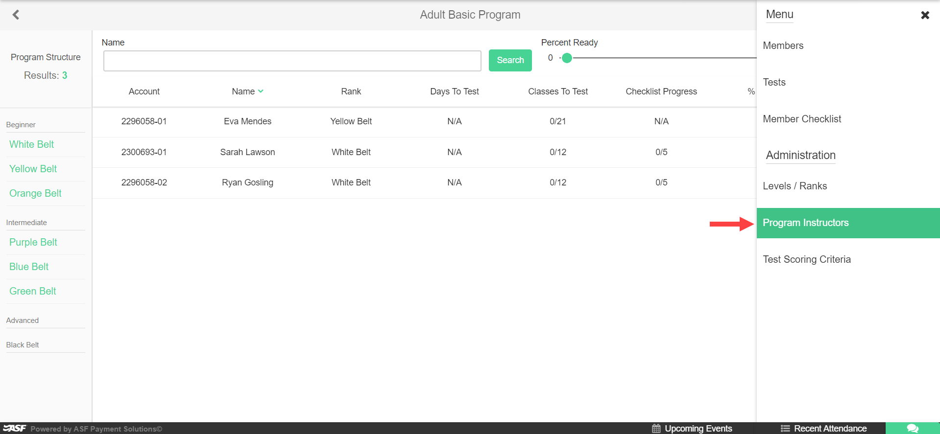 Browse section in My Scheduler with the Trainers option highlighted in the navigation.