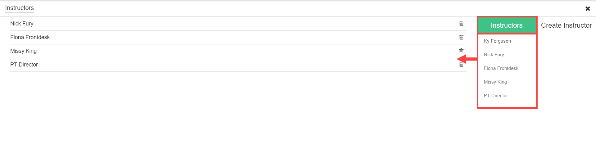 Series configuration form showing the Trainer assignment field with a dropdown for selecting from available trainer profiles.