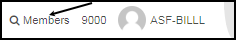 Top right corner of the My Club Business home screen with the Search Members button visible.