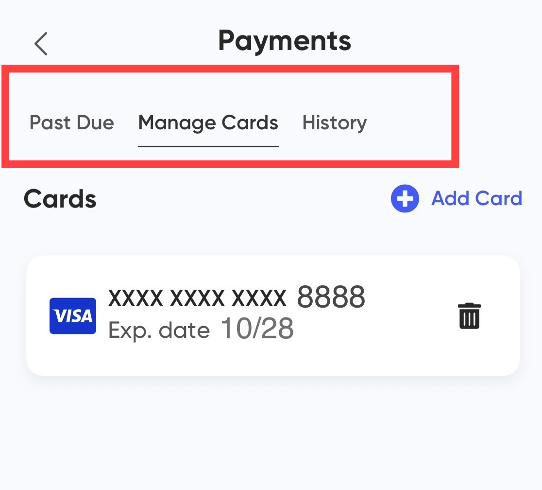 MyClubAccess billing screen showing payment options including update billing information, make a payment, and purchase history