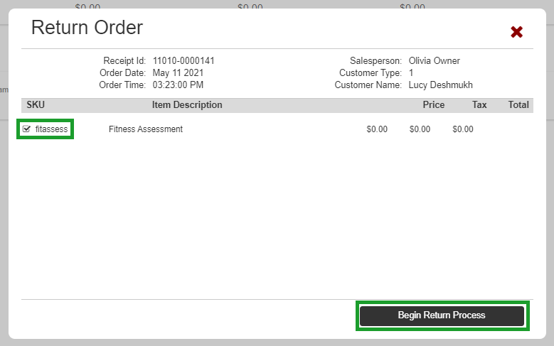 Transaction detail screen with the Void button visible in the upper-right corner.