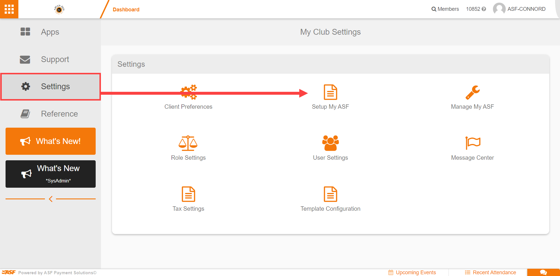 Settings page with Setup My ASF as the entry point to Schedule Ahead.