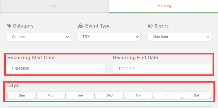 Scheduled events appearing in the Overview after being added through the Browse section.