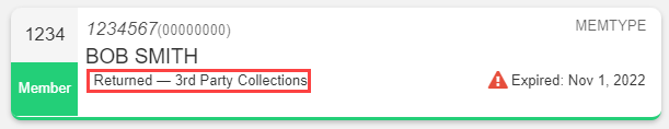 Account status field with a collections-agency descriptor appended after the account was submitted to collections.