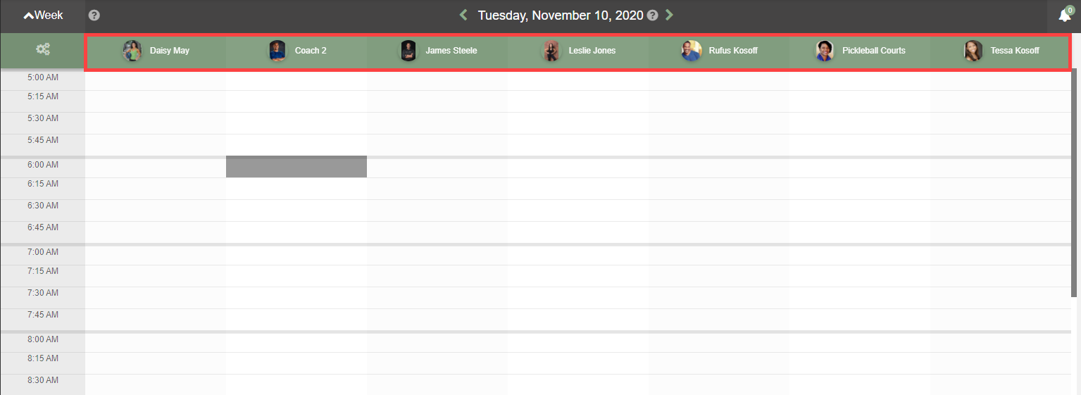 Trainer profile page in My Scheduler showing the Set Trainer Commission button.