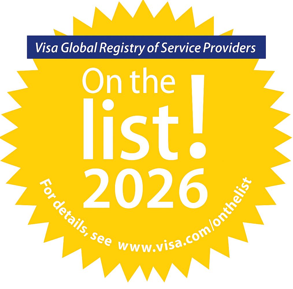 Visa Global Registry of Service Providers seal, On the list 2026