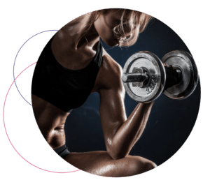 woman using dumbell