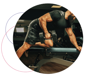 man working out in a studio