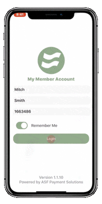 ASF member account on mobile device